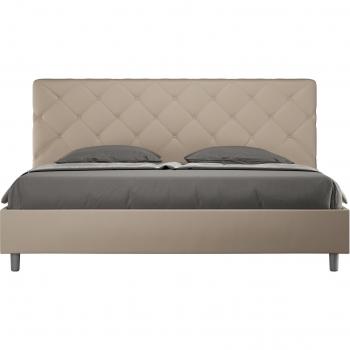 Letto King Ityhome Similpelle con Rete 200x210 Tortora Priya
