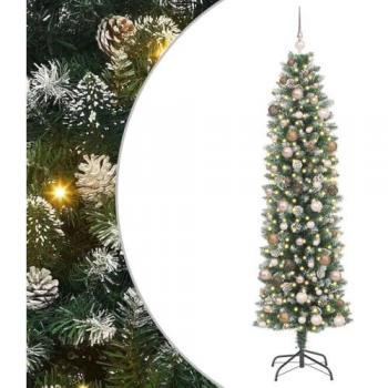 Eco‑Friendly Green Slim Christmas Tree, 210 cm – VidaXL