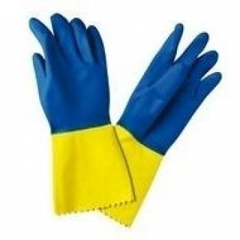 Guantes de látex bicolor flocados talla 8-8,5