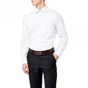 Seidensticker Herren-Hemd mit Kragen, klassischer Schnitt, langärmlig Gr. Medium, Blanc