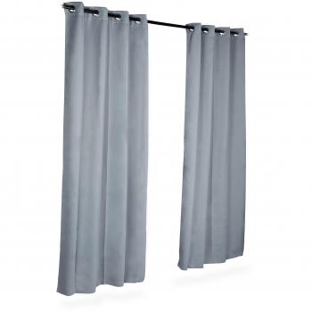 Verdunklungsvorhänge mit Ösen, grau, 2er-Set, 245 x 135 cm