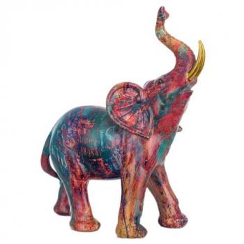 Decorazione Elefante Rosso per Salotto 25x10x20cm
