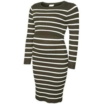 Mamalicious Robe verte en tricot côtelé pour mamans