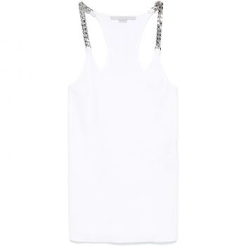 XS White Racerback Tank with Chain Detail – Stella McCartney