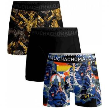 Muchachomalo Bóxers 'King Kong & Cuban Link', Set van 3, Zwart en Meerdere Kleuren