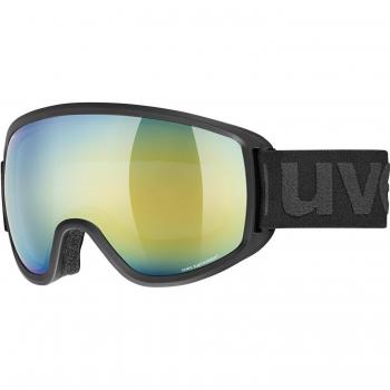 Uvex Topic FM sphere Skibrille 1030 in schwarzem Matt mit orangefarbenen/blauen Spiegelgläsern