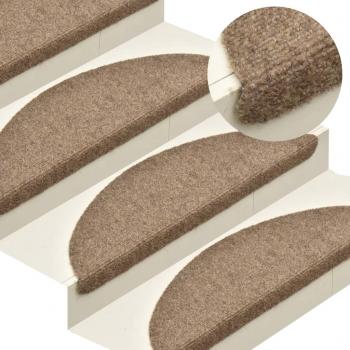 Tapis d'Escalier Protecteur 15 pcs Crème 65x21x4 cm