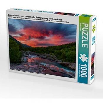 CALVENDO Puzzle Brennender Sonnenuntergang Norwegen 1000 Teile