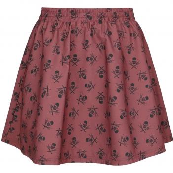 Skull Print – Jupe courte A-Line Black Premium by EMP – Taille S–XXL – Femme – Rouge foncé