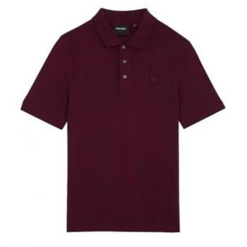 Lyle & Scott Tonal Eagle Short Sleeve Polo Burgundy male S