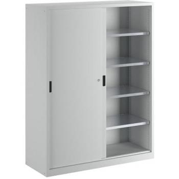 Space-Saving Sliding Door Wardrobe, H1950 W1500 D580mm, Light Grey