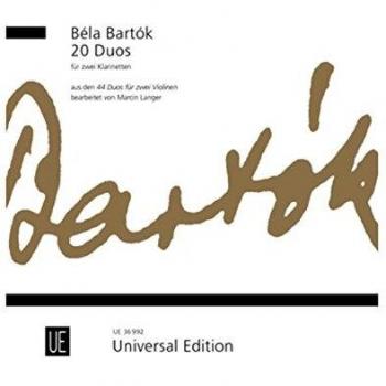 Bartók, B: 20 Duos: aus 44 Duos für zwei Violinen. 2 Klarinetten. Spielpartitur