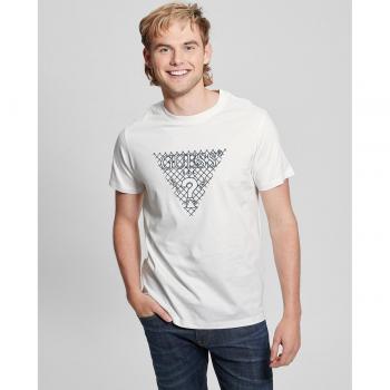 T-Shirt Beige Guess con Logo Ricamato