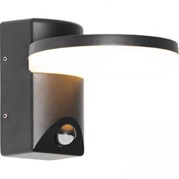 Illuminazione da parete per esterni nera con sensore di movimento LED IP54