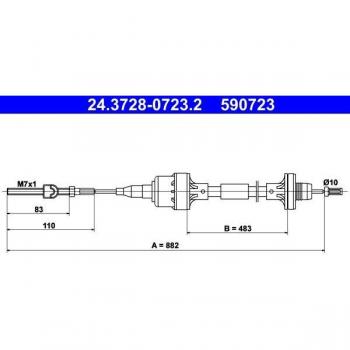 Clutch Cable ATE 24.3728‑0723.2 – version française