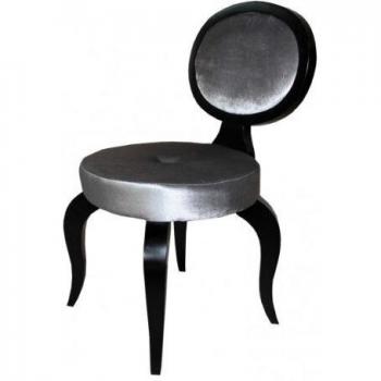 Casa Padrino Barock Salon Stuhl Grau/Schwarz ohne Armlehnen