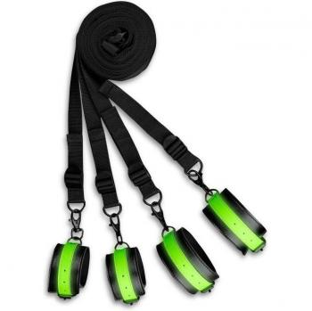 Set di Legature Letto Neon Verde/Nero
