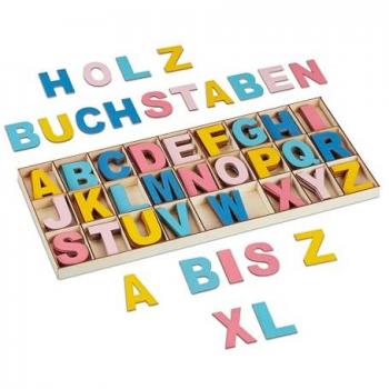 Set di Lettere in Legno Multicolore Relaxdays, 208 Letterine Maiuscole per Decorazioni