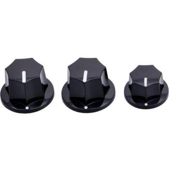 Boutons de basse standard en plastique noir (ensemble de 3)