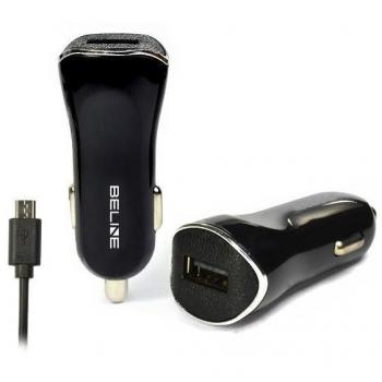 Beline Car Charger 1xUSB + MicroUSB 1A in Nero