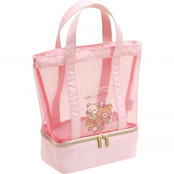 Rilakkuma Korilakkuma Mesh Lunch Bag – San‑X Pink