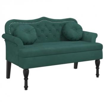 Banc extérieur vert foncé 120,5×65×75 cm velours