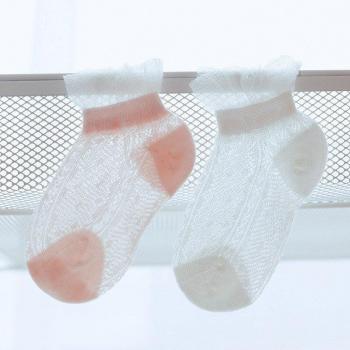 Calcetines cómodos y transpirables de encaje para bebés, 2 pares por paquete, ideal para niños de 0 a 3 años