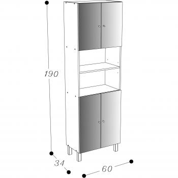 Cabinet de salle de bains CORAIL 60 cm, couleur blanc laqué