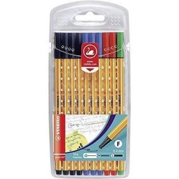 Bolígrafo Stabilo de punta fina (paquete de 10, punta 88)