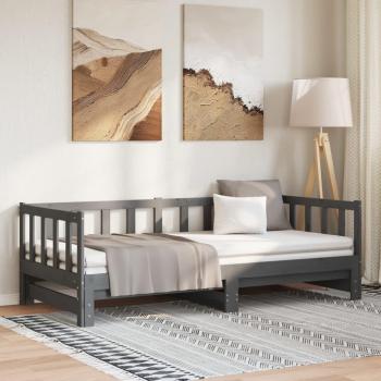 Grey 2x(90x190cm) Pull-out Day Bed from vidaXL, no Mattress Included