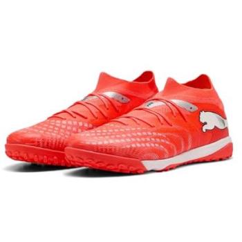 PUMA Future 9 Match TF – Glowing Red & White Dual‑Color, UK 9.5 Unisex Football Boots