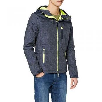 Chaqueta Superdry Hooded Windtrekker, Azul (Indigo Grit/Emergency Yellow), Talla S