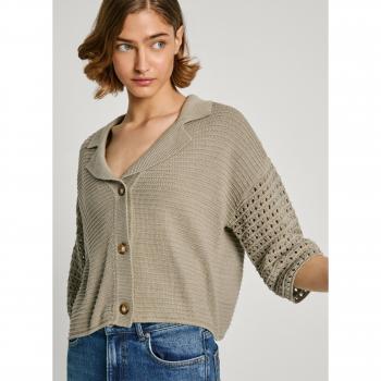 Chaqueta de hombros caídos de punto crochet para mujer de Pepe Jeans
