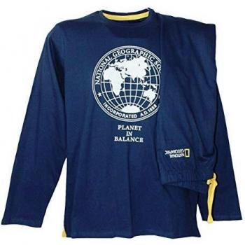 Chándal National Geographic Pijama largo de algodón para hombre 54802 (azul, L)