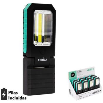 Lampe de chantier LED COB 300lm avec crochet et piles