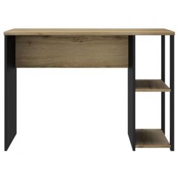 Soan Escritorio Industrial con Pasillo de Estantería 107 cm