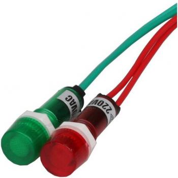 Pack de 10 voyants lumineux 10mm rouge et vert 24V/220V