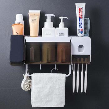 Accesorio de baño: soporte y exprimidor de pasta de dientes