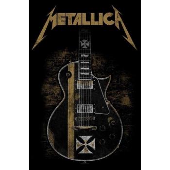 Poster guitare Metallica Hetfield 70 cm, or & noir