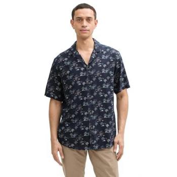 TOM TAILOR Herren Hemd, Regular Fit, Dunkelblau, Größe XL