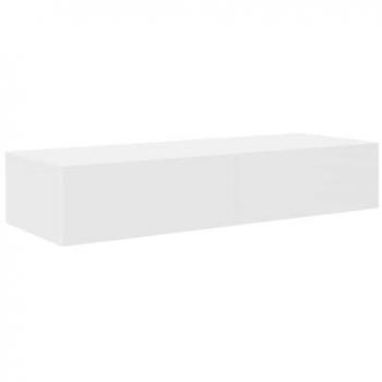 Étagère murale en bois d'ingénierie blanche 100x36x19 cm avec tiroirs