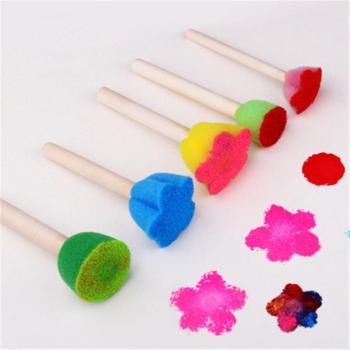 Children's Flower Design Sponge Brush Set
