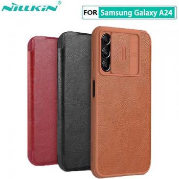 Étui flip Nillkin Qin Pro pour Samsung A24 avec compartiment pour cartes