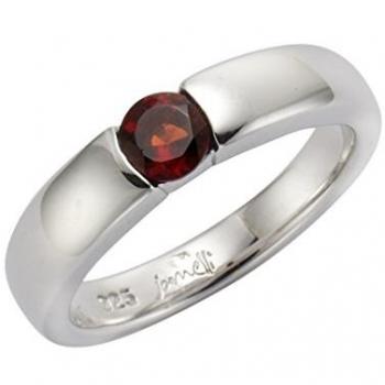 Fingerring JAMELLI 925 Silber rhodiniert mit Granat Fingerringe Gr. 052 (16,6)