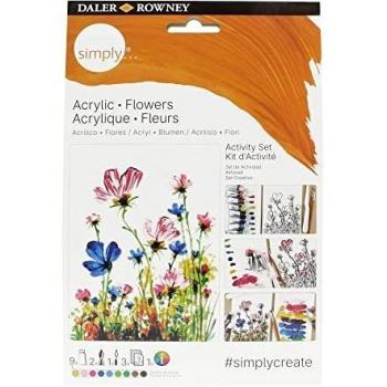 Set activity pittura con colori acrilici Daler Rowney Simply fiori D126500112