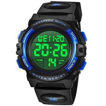 Orologio Polso Multifunzione Blu per Bambini – LED, Impermeabile, Allarme, Data