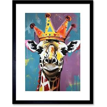Monarch Giraffe Pop Art – 9x7 Framed Print, Black Finish