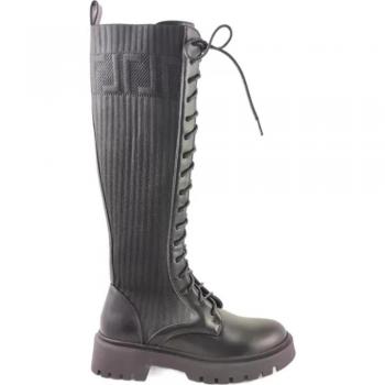 Polipiel Botas Femininas Timbos Zapatos Preto