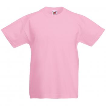 Camicia da bambino a maniche corte girocollo, marca Fruit of the Loom, color pastello rosa