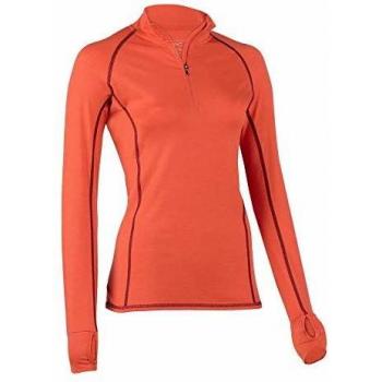 Engel Sports Damen Bio‑Wolle/Seide Laufshirt mit Zip – Spicy, S (S)